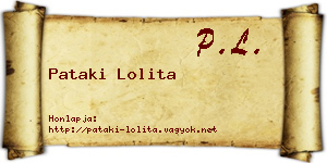 Pataki Lolita névjegykártya